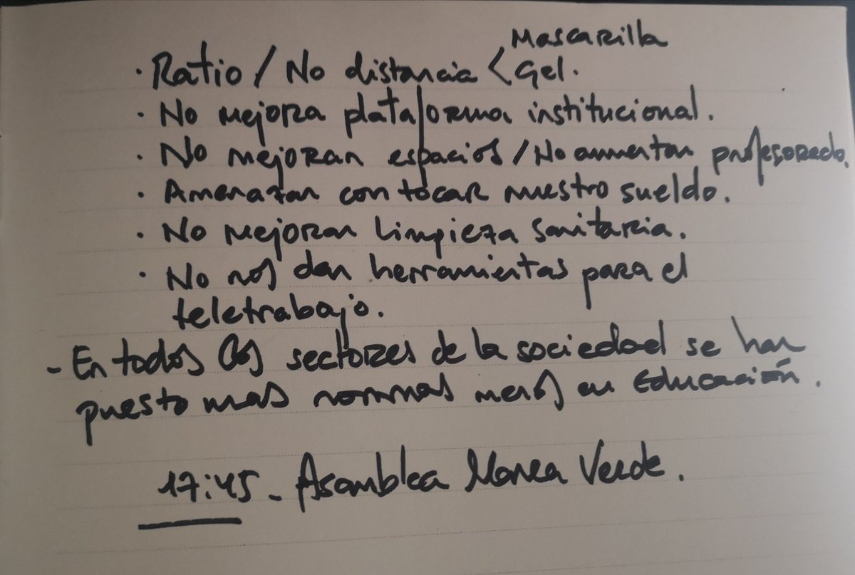 PiliPopLite's tweet photo. Notas tomadas en el claustro final. Si no hay motivos para la huelga, yo ya no sé. https://t.co/fLwpSBuWPW