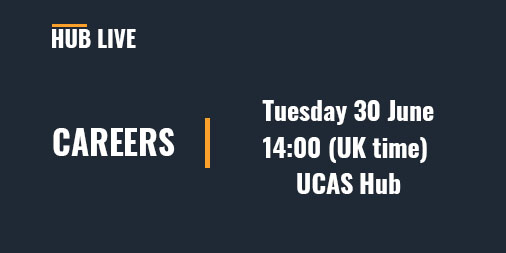 ucas_online's tweet photo. Tomorrow on Hub Live we have career experts ready to help you think about your post 18 choices. 

This is a fantastic opportunity to understand how to make yourself as employable as possible, so get your questions ready. https://t.co/hDaztOej5K