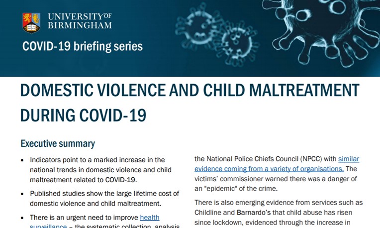 BhamPolicy's tweet photo. New COVID-19 policy brief from @CCJP_UoB offers important policy recommendations for policy makers to respond to the increase in domestic violence and child maltreatment during the COVID-19 lockdown 
@UoB_Business @news_ub @SBandyo72
 
https://t.co/qymnSlJfJX https://t.co/ktumEKtwZi