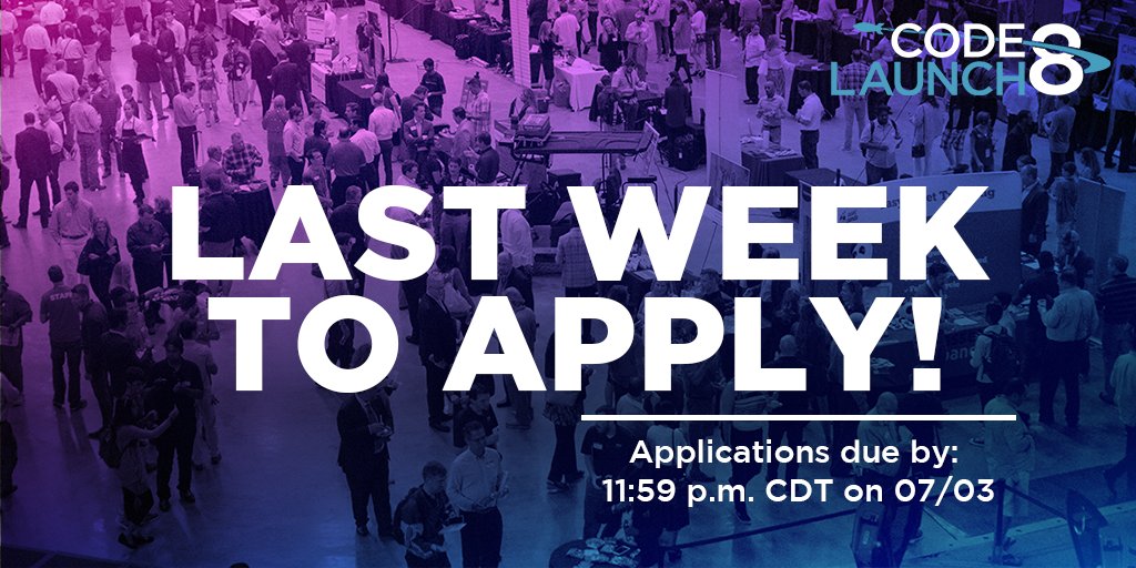 CodeLaunch's tweet image. Our 8th annual CodeLaunch event is back and this is the final week to apply. CodeLaunch is the #seedaccelerator that pairs the best pre-MVP tech #startups with professional #software developer teams. Apply by midnight July 3 here: codelaunch.com/apply. 

@improving @3Gstrong