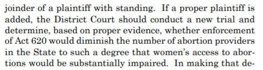 The SCOTUS abortion decision is worse than you think. It's not truly 5-4. On the core of the abortion right, it's more like 8-1. Only Thomas clearly attacks Roe/Casey. The other dissenters say this, essentially "apply Casey." /1: