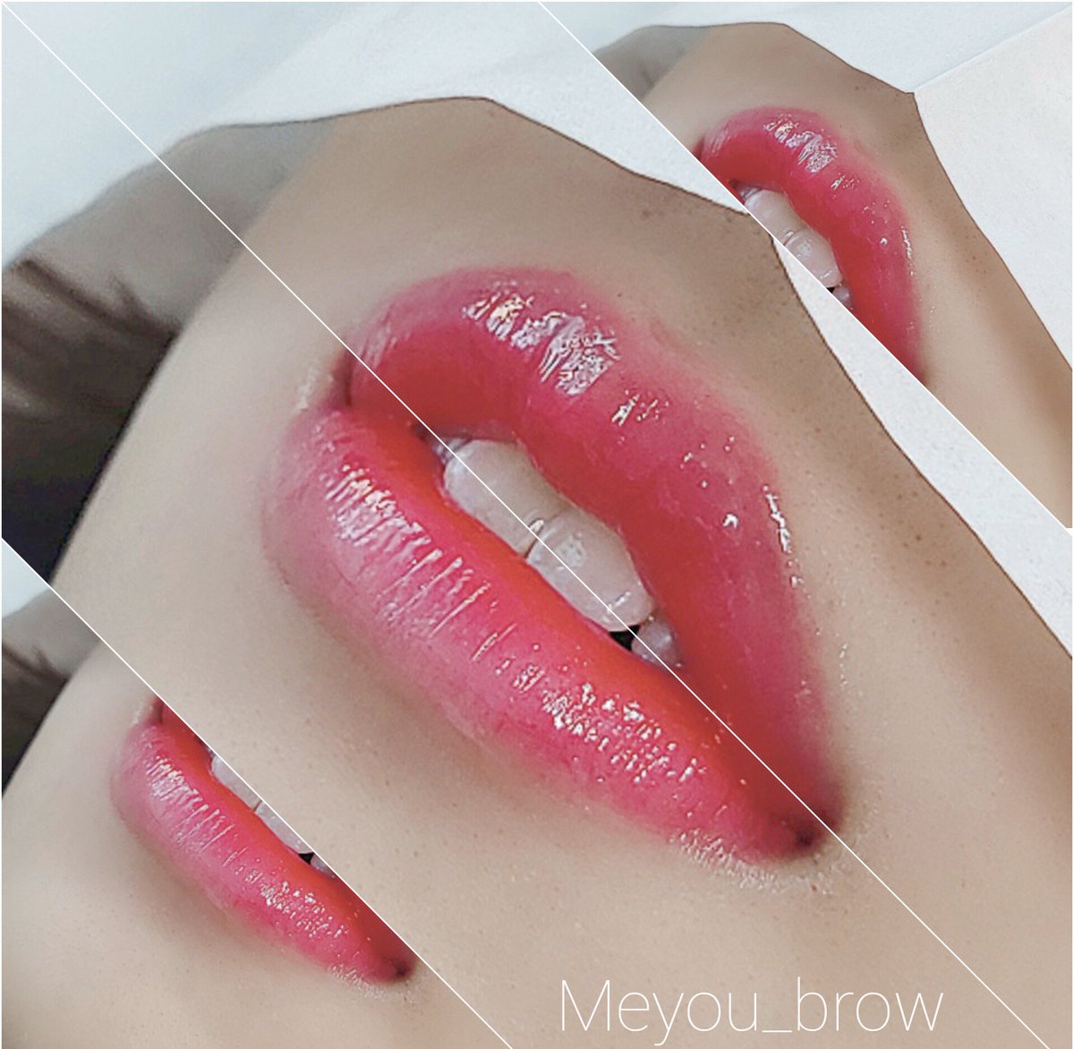 Meyou Brow Lipアートメイク 素顔でも常にリップを塗っているように見せる施術 グラデリップの特徴 じゅわっと血色のような仕上がり ボリュームある唇も小さく見える ふっくら立体感を出せる 艶っぽい仕上がり アートメイク韓国