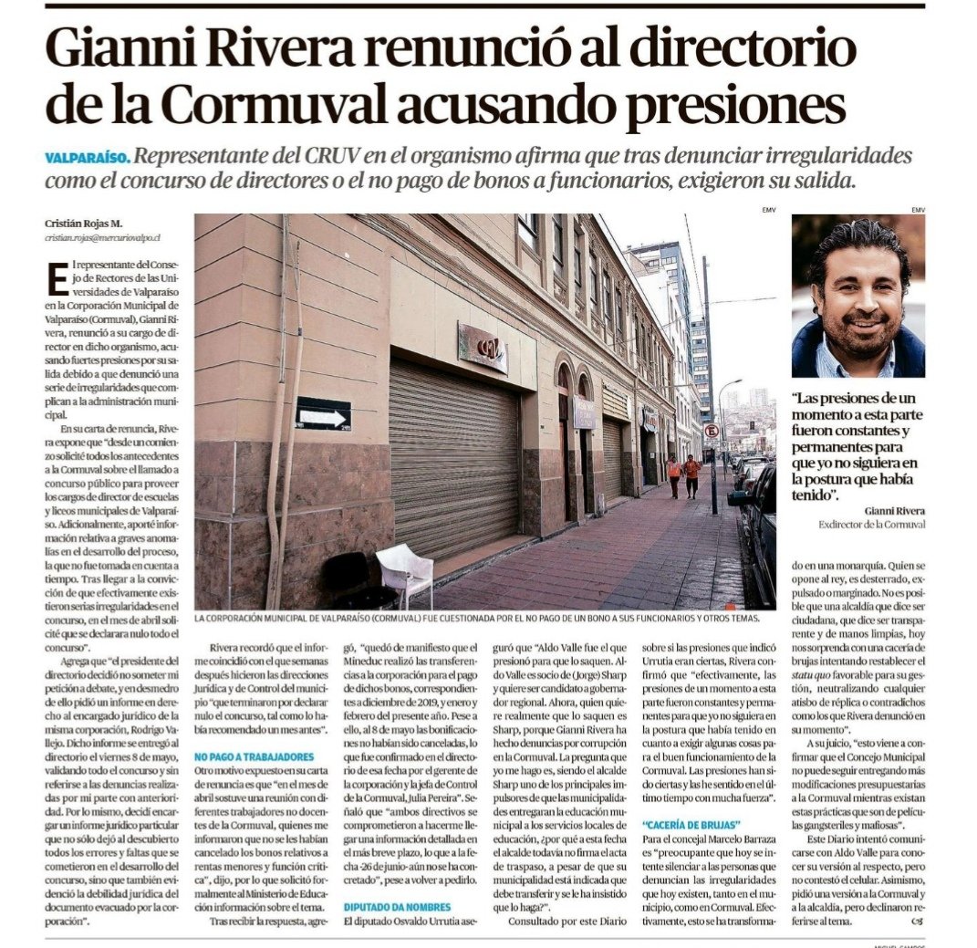 SylviaEyzaguirr's tweet image. Gravísimo lo que sucede en la Corporación de la Muni de Valpo. Cacería de brujas a quien denuncia irregularidades y lo obligan a renunciar. No debería ser al revés? Huele mal esto!!!!