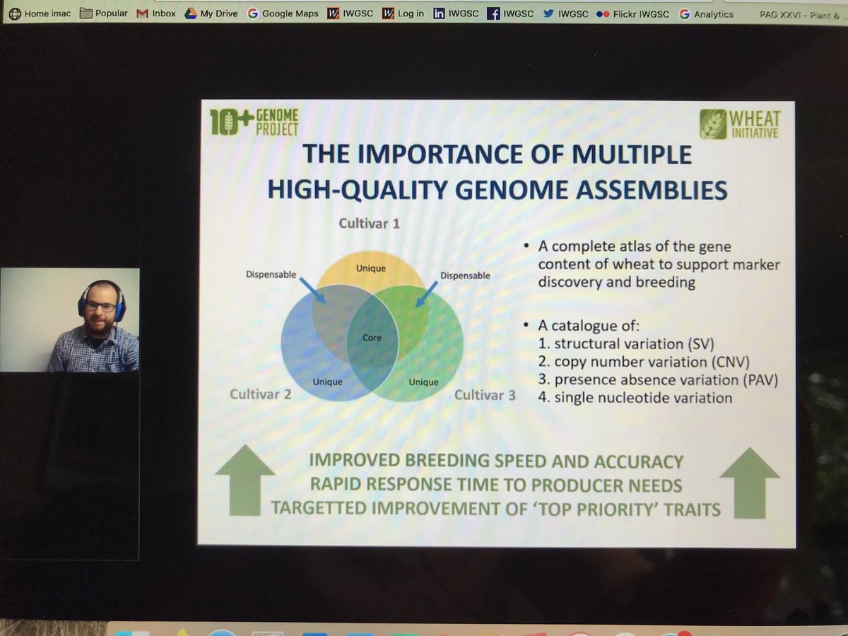 Live right now <a href="/SeanWalkowiak/">Sean Walkowiak</a> webinar on the 10+ genome projet #iwgsc #webinar