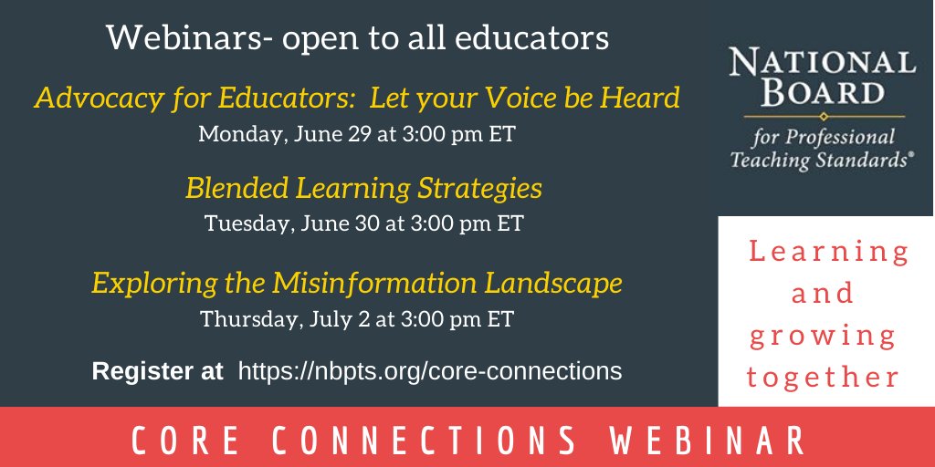 myAEA's tweet photo. Are you interested in becoming a National Board Certified Teacher (NBCT)? The National Board for Professional Teaching Standards is offering free webinars to all educators. For more information, visit: https://t.co/nZmQzhv0Ey #NBCT #myAEA https://t.co/9TXKsPgD3c