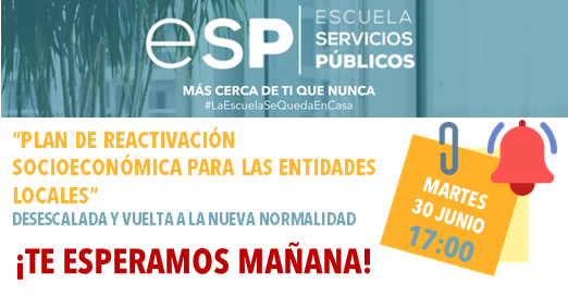 Escuela_SP's tweet photo. Mañana 30 de junio a las 17:00 estaremos realizando una sesión en directo junto a PWACS sobre "Reactivación socioeconómica para las entidades locales". 

Escríbenos a info@escuelaserviciospublicos.es para que te facilitemos el acceso a la sala. 

¡No te lo pierdas! https://t.co/aPcdwLtzEz