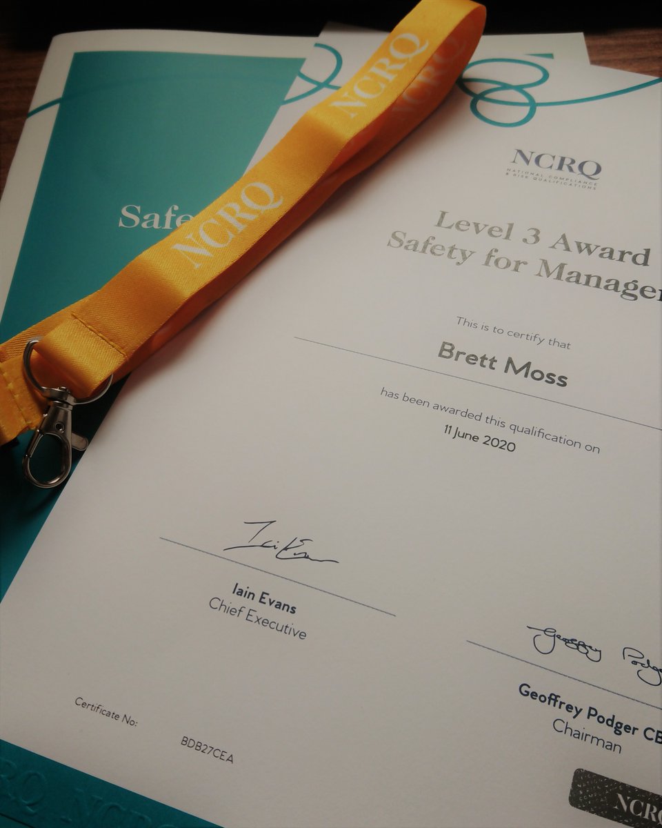 EmeraldHSS's tweet photo. One of the many things I've achieved during this difficult spell. Excellent course, and I shall be looking to do more training with NCRQ National Compliance and Risk Qualifications in the future.
#ncrq #cpd #healthandsafety https://t.co/TOI6VpbEZ3