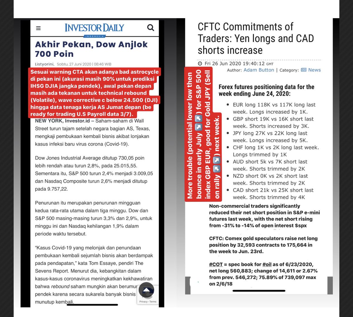 andri_zakarias's tweet photo. WEEK STORY!
Technical Analysis
#ctasaham
#chartctasaham
#saham
#IDX
#yuknabungsaham
#yuktradingsaham
#belajarsaham
#belajarsahamindonesia
#newnormal
#tradingfromhome
#tradingsaham
#happycuanberjamaah
#analisateknikal
#poultry
#properti
#kontannews
#commodity
#forex https://t.co/1OxErpPyxn