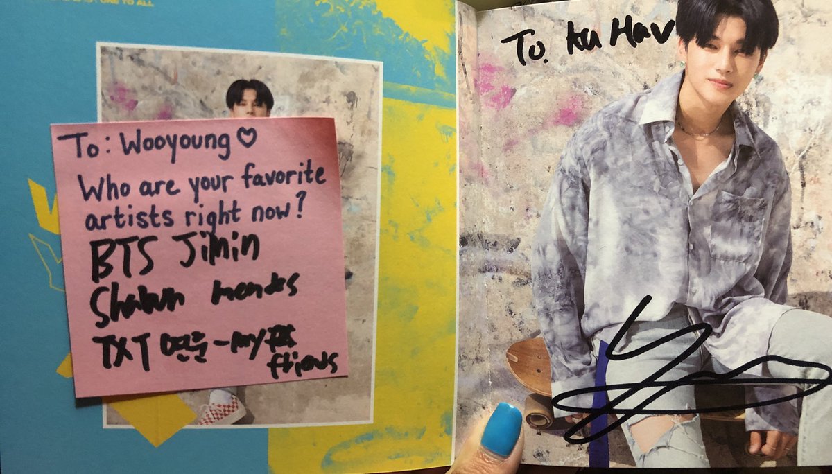  Artist: WooyoungGroup:Ateez He mentioned Jimin as his favorite artist