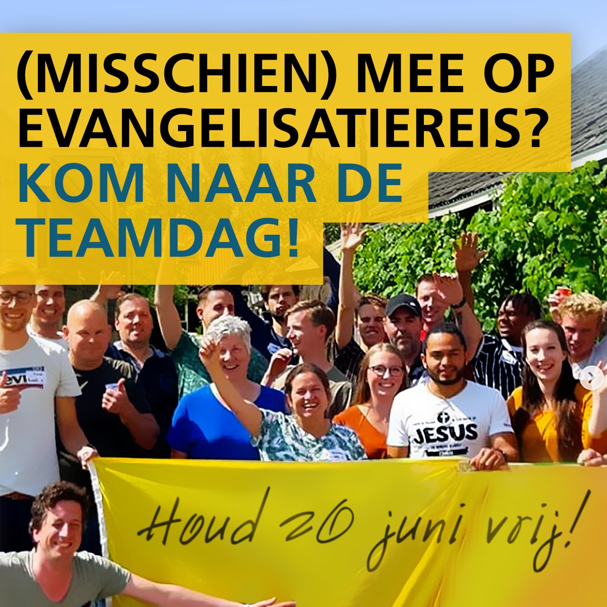 20 juni 2020 TEAMDAG
Ga je mee met een evangelisatiereis of overweeg je deel te nemen?
Hou 20 juni de hele dag vrij in je agenda!
zcu.io/ArfC

#evangelisatie #jongeren #reizen #beachmission #teamdag #christen #evangelist #vakantie #missie #jezus