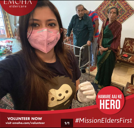 EmohaElderfirst's tweet photo. When our elders raised a request for groceries, our volunteer sprung into action. We understand that the Unlock during the pandemic can cause a lot of harm. Hence, our superhero volunteer took no chance.

#EmohaHaiNa #EldersFirst https://t.co/mvHrpZha9x