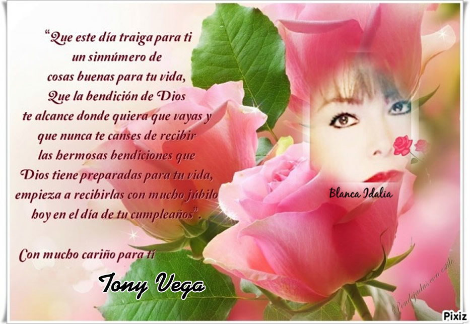 blueskyx2008's tweet photo. @blancai2906 ¡Feliz CUMPLEAÑOS mi dulce 🍭 Blanquita! 🎂🎁🎈🥳🎉
Que pases un maravilloso 💫 día mi Blanqui hermosa, te envío mis mejores deseos 😊 en este día tan especial, que se cumplan todos tus deseos en este nuevo año que inicias, ¡muchas felicidades! 😀🍾🥂🤗🤗 #JapiVerdi #29Jun
💐 https://t.co/v4fTPucXEu