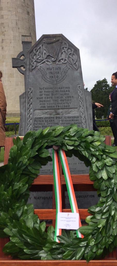 Event marks poignant linkage between the Indian &amp; Irish freedom struggle movements. Deepest homage to the martyrs led by James Daly, from Westmeath county. (2/2)