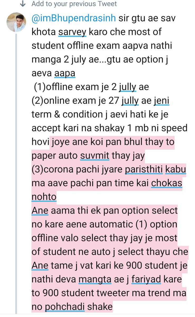 PradipsinhDod11's tweet photo. @imBhupendrasinh @gtu @navin_sheth @CMOGuj @vijayrupanibjp @narendramodi @AmitChavdaINC sir mari vat lambi je gtu na scam vishe che je tweet ma samay aem nathi aetle sathe ni image jovi...sir please amari health no saval che https://t.co/MJqz2tK0rO