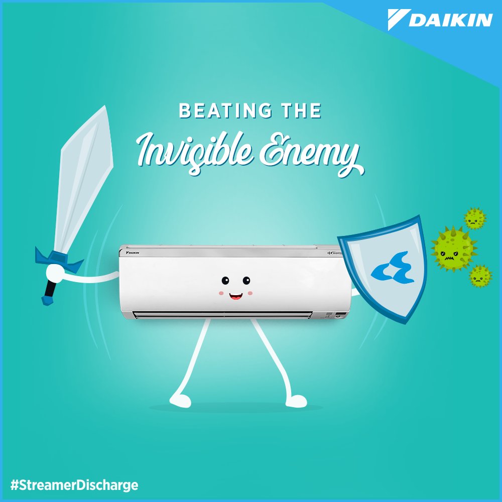 DaikinIndia's tweet photo. Fighting, trapping and eliminating airborne viruses. That is what a #JTKJ effectively does, every minute. #InnovatingGoodness #StreamerDischarge #IndiaFightsCovid19 https://t.co/GorRwCzzGX
