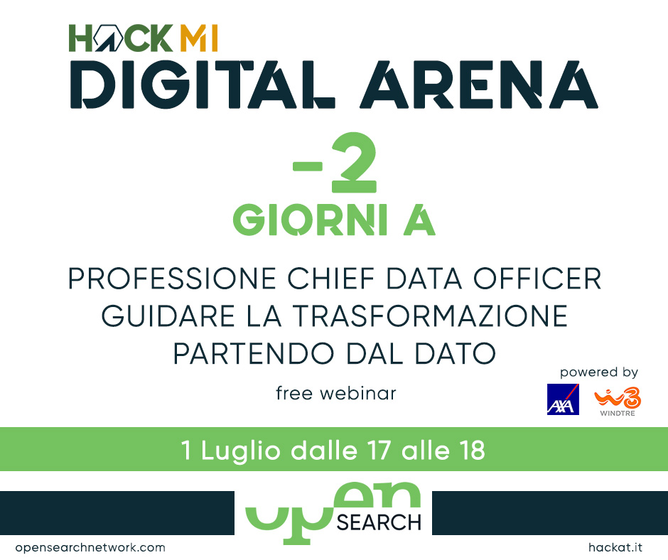 OpenSearchGroup's tweet photo. -2 ai nuovi #webinar #HackAtMI dedicati alle professioni del #dato.
Merc 1/07 h. 17-18 l'incontro sul #ChiefDataOfficer con @lilloraffa (@AXAItalia), @marcsavarese (@WindTreOfficial) e @aldorazzino. Modera @AlbertoMaestri.
https://t.co/rZz2aQwGO8
#STEMintheCity https://t.co/nN3Xv0u24s