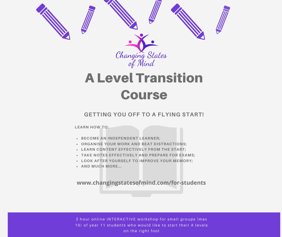 LucindaP0well's tweet photo. For the first time in living memory GCSEs haven't run - so these students' first experience of public exams will be A levels.  To get them off to a flying start I am running a couple of online transition workshops:
https://t.co/caNmSGKRRU https://t.co/dOSyqGx4ef