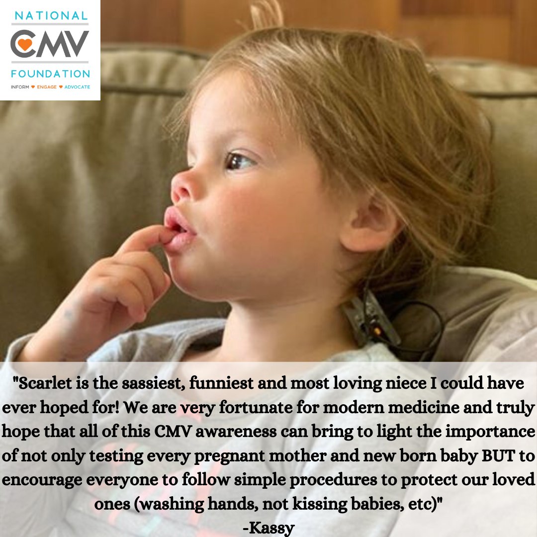 NationalCMV's tweet photo. Meet 2-year-old Scarlet, shared by her Aunt Kassy! #FacesofCMV #CMVawareness #CMVirus #stopCMV #CMVspeaks #CMVkids https://t.co/Hbo2kH1Hl6