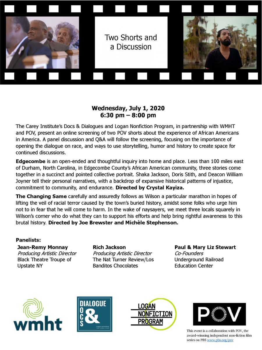 Join us Wednesday 7/1: ovee.itvs.org/screenings/no9… #Edgecombe #TheChangingSame <a href="/WMHTPubMedia/">WMHT</a> #talkingaboutrace