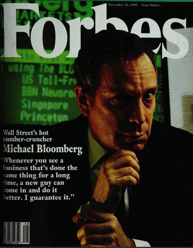 In 1991, Forbes did a big profile of the upstart that clearly had a lot of momentumBy then, Bloomberg had 14,000 terminals. Compared to:Reuters: 185,000Dow Jones Telerate: 85,000Quotron (owned by Citi) 70,000ADP: 68,000Dwarfed by the incumbents but growing rapidly.