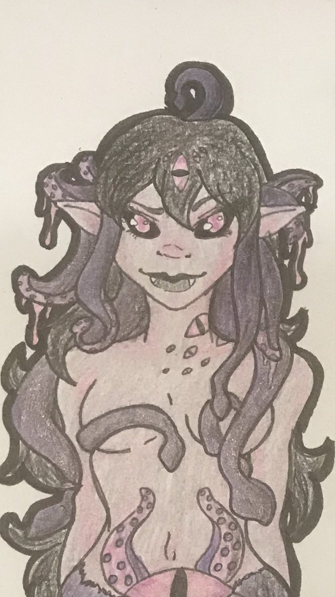BeastsAndBooks's tweet photo. Getting there.... xD the tentacles definately look less like toony blobs. https://t.co/GXIoWialUP