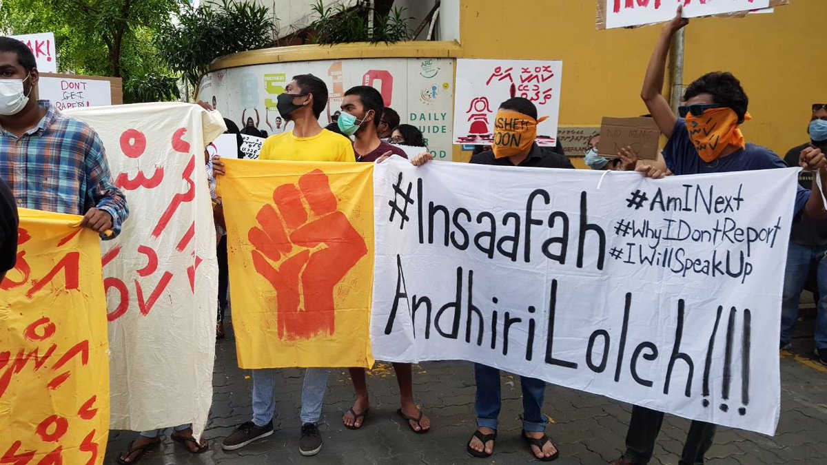 VocMaldives's tweet photo. Thank you to each and everyone of you who came and showed us your support in this great cause, and also for each and everyone who supported the cause virtually. We will not stop our work until we get justice. #AmINext #IWillSpeakUp #WhyIDidntReport #NoMeansNo #MeTooMV https://t.co/O0XYHlqw0R