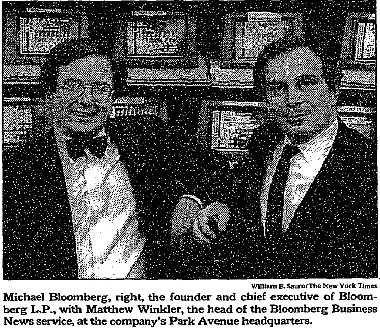 Around this time he also started Bloomberg Business News: "Our mission is to provide everything that issuers of securities, investors and intermediaries need around the globe. That includes news."
