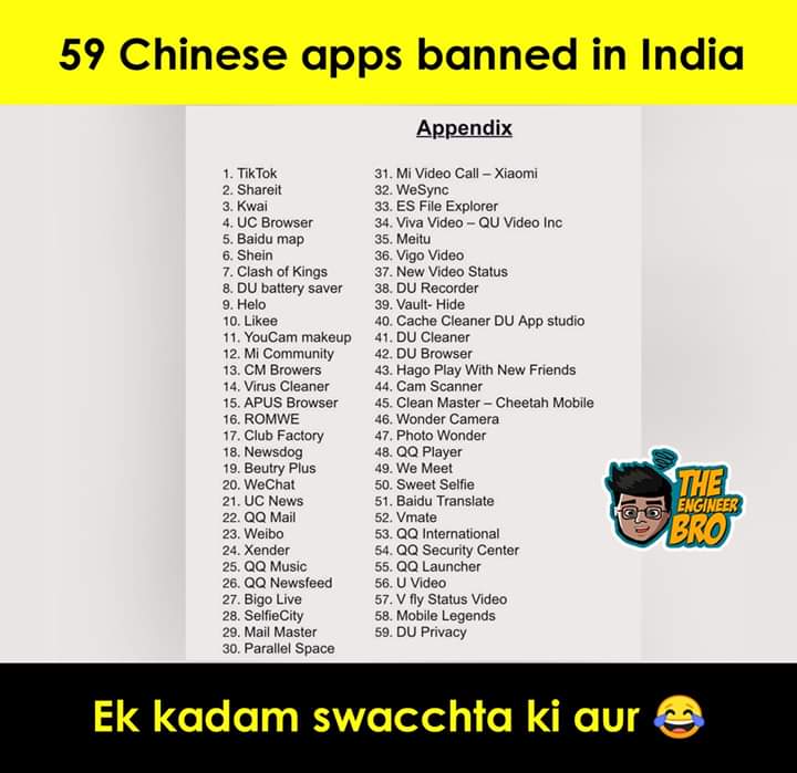 hemrajwar_'s tweet photo. I have none of these apps. Feels proud..!!
#59ChineseI https://t.co/pO4p5uUYkG