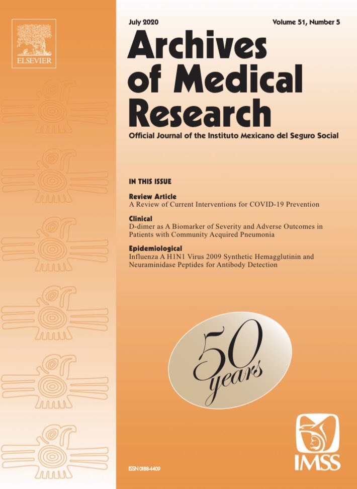 Estamos contentísimos! #ArchivesOfMedicalResearch sube su factor de impacto de JCR a 2.093, con un total de 3,362 citas, y Cite score de 3.3