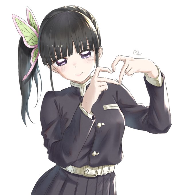 MiさんがTwitterに投稿した栗花落カナヲ(鬼滅の刃)のイラスト。