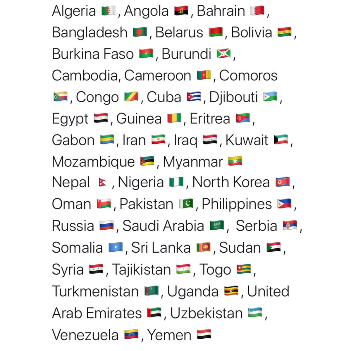 Countries that support the Xinjiang policy