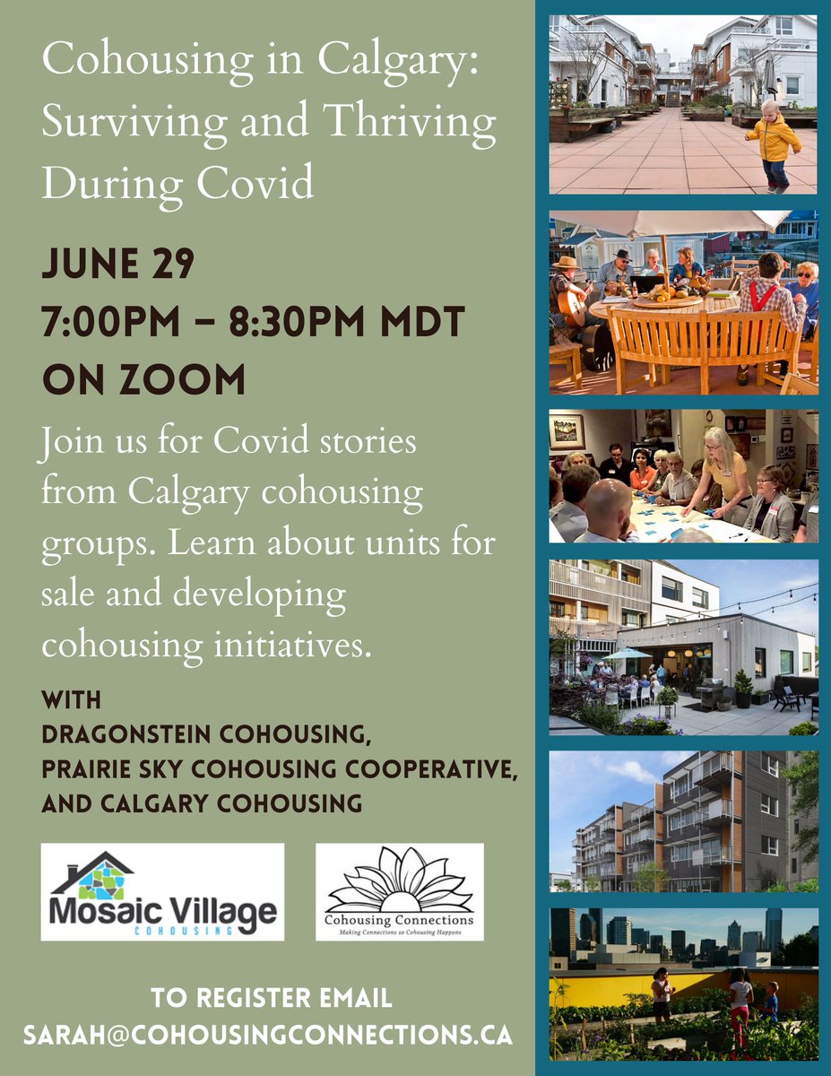Join us tonight to learn about cohousing opportunities in Calgary .