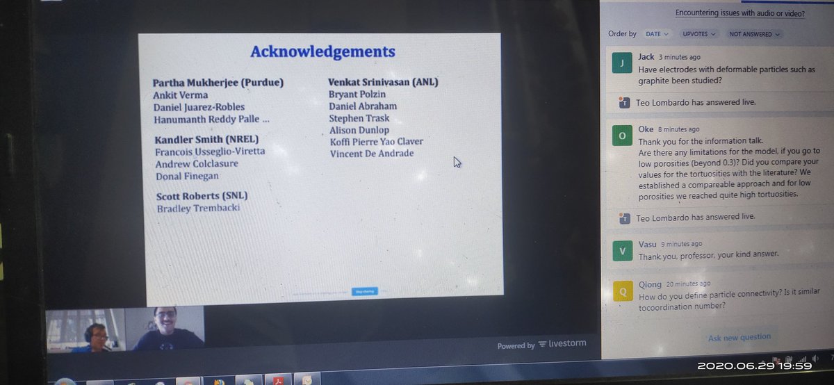 First day of Artistic virtual conference on 🔋 battery manufacturing  conducted by <a href="/Prof_AA_Franco/">Alejandro A. Franco</a>.
Gained good knowledge on Design of batteries
Thanks to <a href="/Prof_AA_Franco/">Alejandro A. Franco</a> ,Ivano DTU UNIVERSITY, Teo Lombardo and Asuthosth Mistry( <a href="/argonne/">Argonne National Lab</a>)  <a href="/erc_artistic/">ERC-ARTISTIC</a>