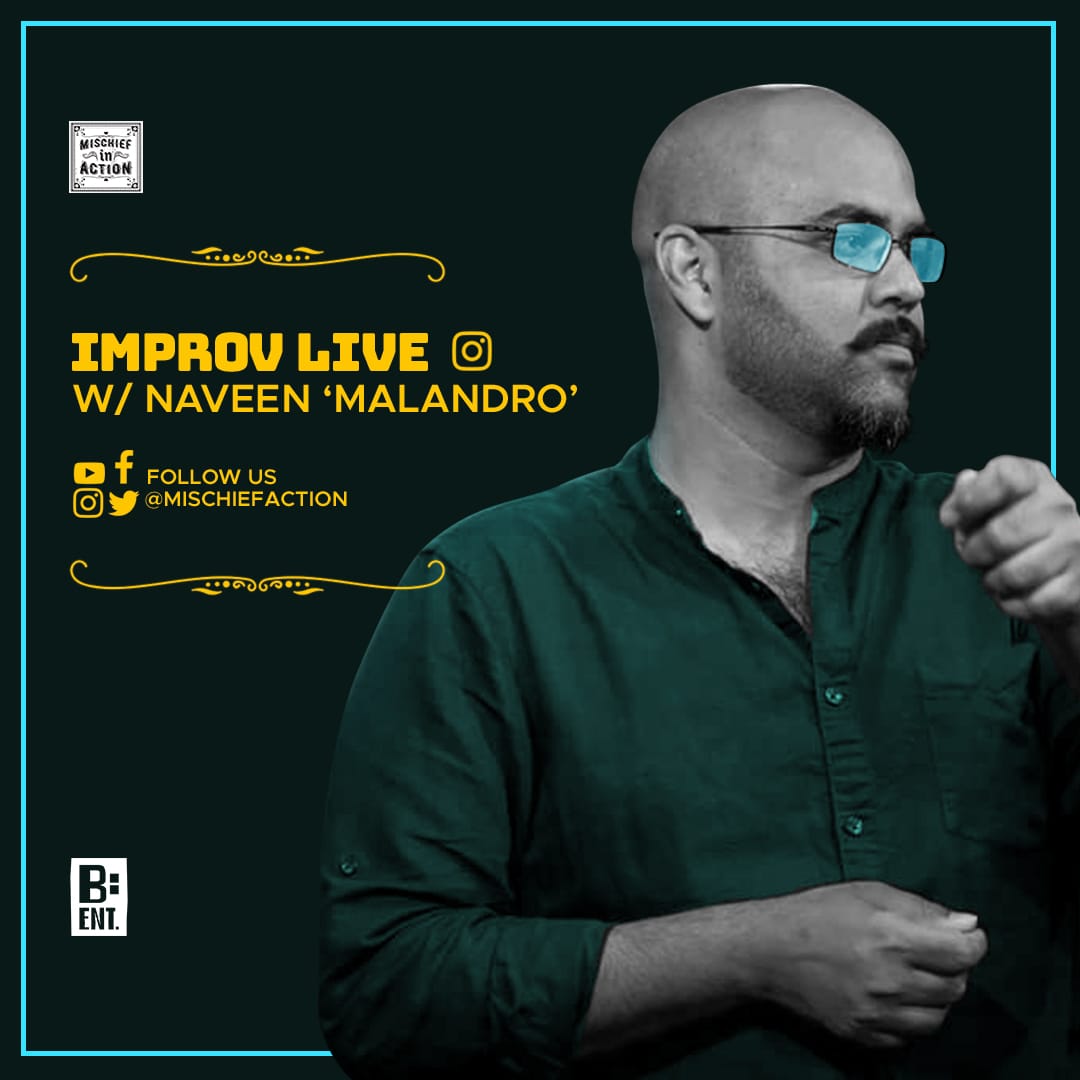mischiefaction's tweet photo. IMPROV LIVE, One on One, w/@NaveenMalandro, Today at 8:30pm on https://t.co/e3dieatI3W

Mano-E-Mano
Mano-E-Womano
Aao Budhon aur Jawano
Ye hai TikTok ka Parmanu

#TikTokGotNothingOnMe #BentIndeed https://t.co/YCPlAbIvK8