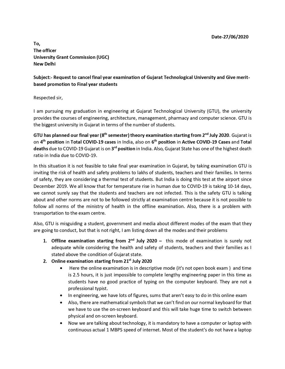 Devoza42's tweet photo. Why 54000 students selected ( ACTUALLY FORCED TO SELECTION ) 2nd July offline exam ans is in letter woth discription!....

#MeritBasedPromotionGTU
@VtvGujarati 
@Divya_Bhaskar 
@gujratsamachar 
@abpasmitatv 
@imBhupendrasinh 
@GTUoffice https://t.co/Bu3R58frkI
