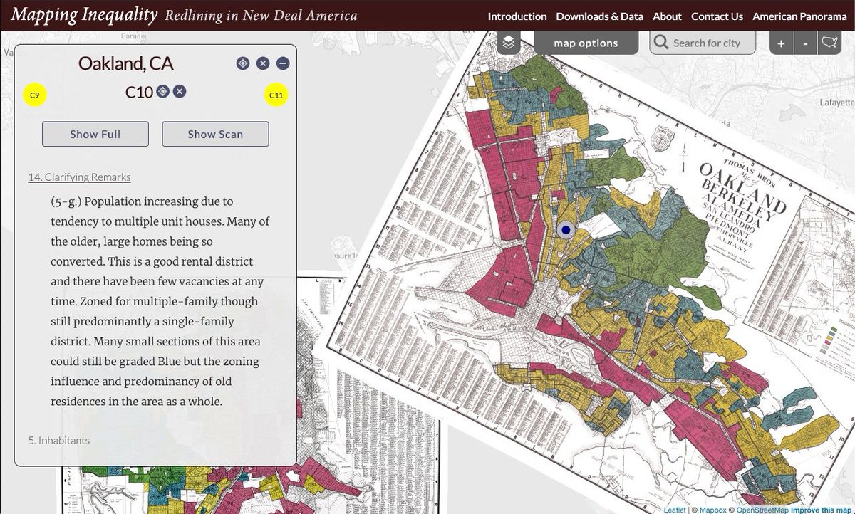 Join our livestream this Thursday for an up-close look at "Mapping Inequality: Redlining in New Deal America," an award-winning map interactive, and part of American Panorama: buff.ly/2BMw1bB #BuiltWithMapbox
