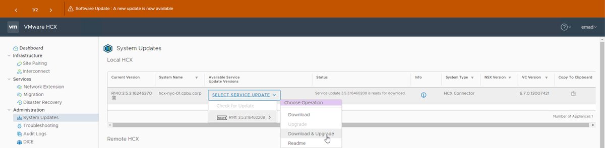 emad_younis's tweet photo. Getting ready to upgrade my environment to the latest #VMwareHCX R141
includes OS Assisted Migration and serviceablity enhancements. Check out the release notes for details https://t.co/LSe9TPWwde
#VMware #WorkloadMobility https://t.co/Pkj8hiGszB
