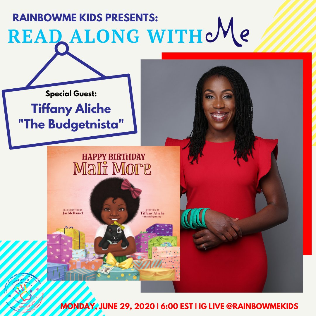 mali_more's tweet photo. @Rainbowmekids is kicking off their “Read Along With Me” series today w/ me reading my children’s book, Happy Birthday @Mali_More, to the kiddos!  I’m excited to share the story/lessons directly with the little ones (and YOU)! Check in to the @RainbowMeKids IG LIVE @ 6 PM TONIGHT https://t.co/KZzr2brdRY