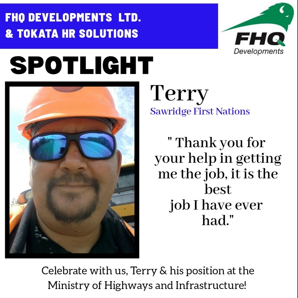 FHQDev's tweet image. Success story focusing on Terry, an accomplished and skilled Indigenous man from Sawridge First Nations. 
 
Congratulations, Terry and we will continue to support you!  
 
#FHQDEV #TokataHRSolutions
#Empowering #mondaymotivation #Indigenous #employment
 facebook.com/10857544415198…