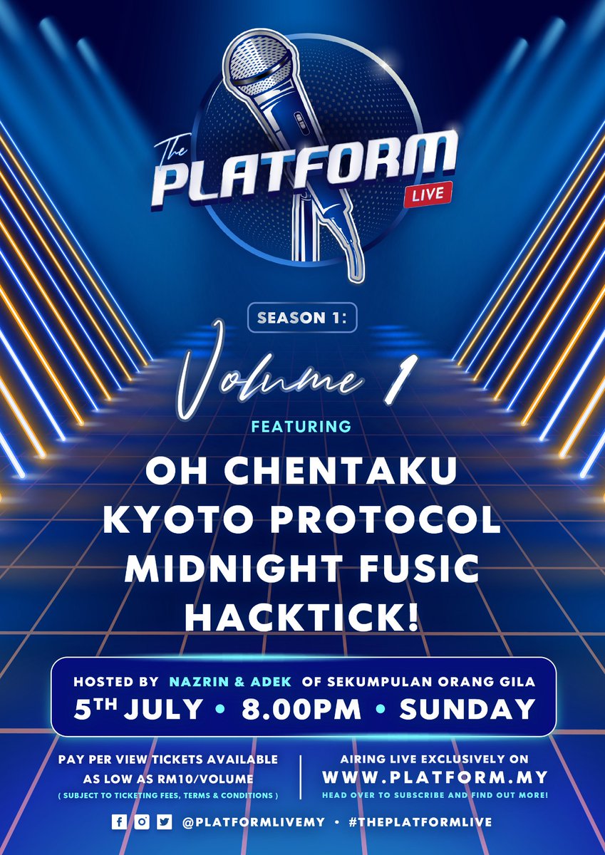 rajanazrinshah's tweet photo. This coming Sunday at 8:00pm we'll be bringing you Vol.1 of the #ThePlatformLive feat. @xohchentakux, @KyotoBand, @midnightfusic & @hacktickmusic! Head over to https://t.co/mMYbkVfB4A to subscribe and find out more! #OhChentaku #KyotoProtocol #MidnightFusic #Hacktick https://t.co/0voPWSAgBF