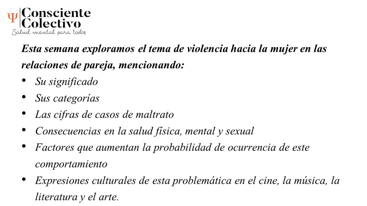 conscientecltvo's tweet photo. Estos fueron los temas comentados esta semana, si deseas profundizar en ellos, búscanos en Spotfy o ivoox como Consciente Colectivo. #ConscienteColectivo #violenciahacialamujer #podcast #escena8 #psicología #bienestarpsicológico #aprendeencasa #pideayuda #Spotify #iVoox https://t.co/Y3W1ApAIfi