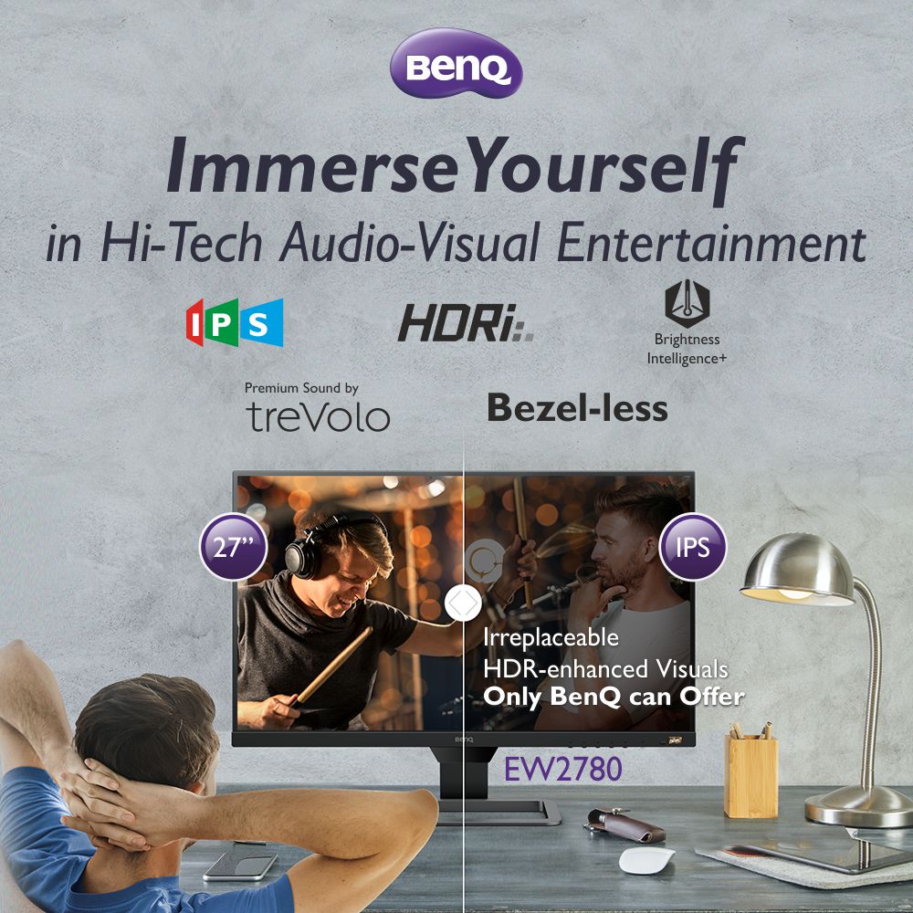 BenQIndia's tweet photo. The BenQ EW2780 Entertainment Monitor will keep you entertained without causing any sort of strain on your eyes, even when you watch your favourite shows, movies or matches for extended hours.
https://t.co/S2YocdtBbl
#BenQ #EW2780 #Entertainmentmonitor #HDRi #trevolo https://t.co/C3I4mkwE6L
