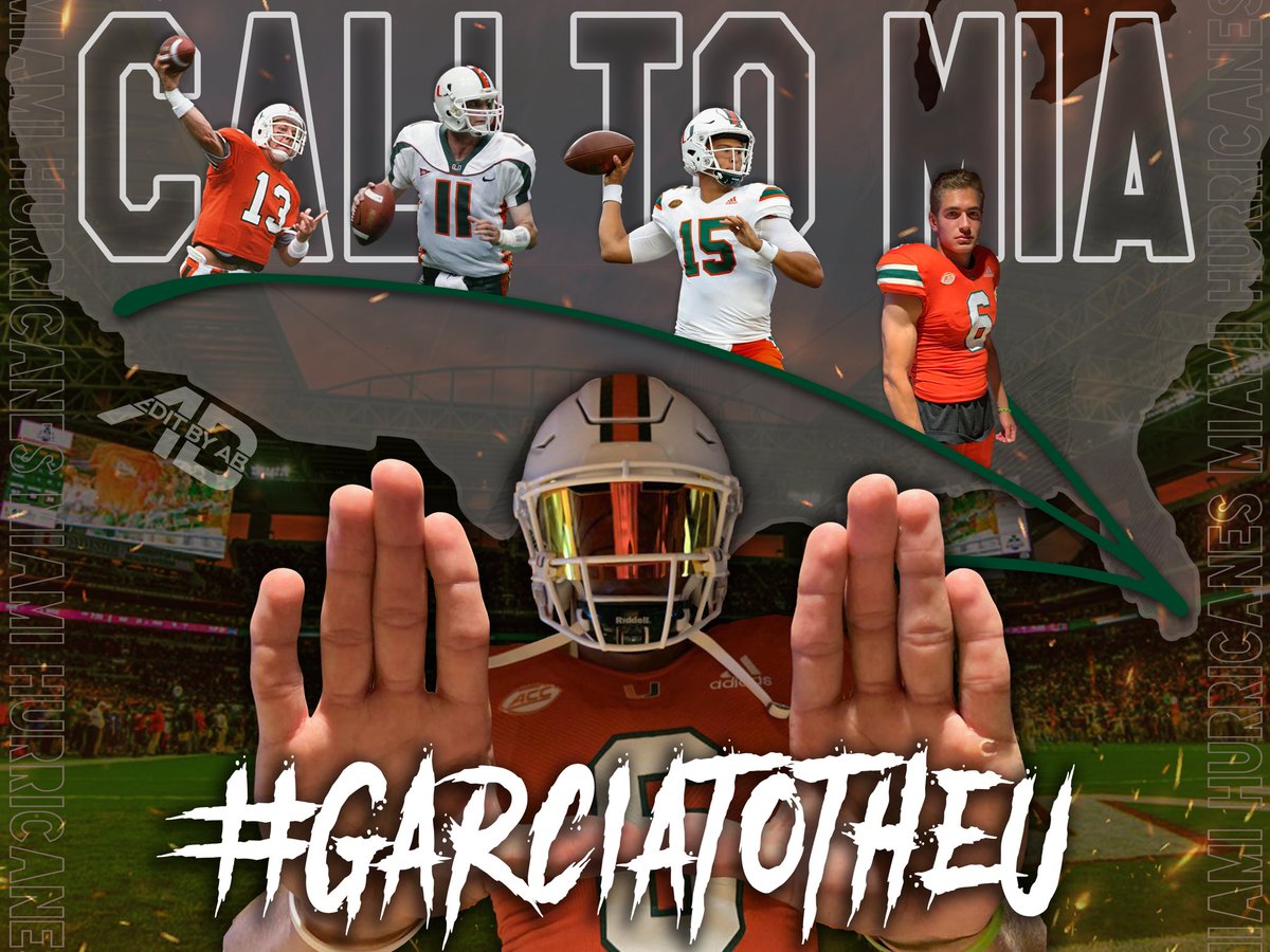 DesignzByAB's tweet photo. With that #CaliToMia pipeline including @GinoTorretta @kendorsey11 & @kaaya323 we’d love the next to be @JakeGarcia14 #GarciaToTheU #MiamiHurricanesEdit #EditByAB https://t.co/MQ5VRddFAP