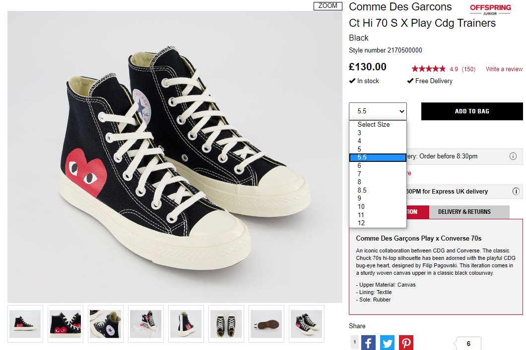 cdg converse offspring