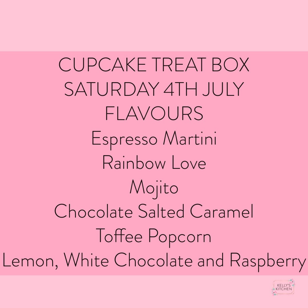 🚨 2 HOUR WARNING 🚨 
These are this week’s flavours. They will be on the website at 8pm. Delivery/collection on Saturday 4th July in Royston.
**Cocktail cupcakes include pipettes of alcohol**
#treatbox #royston #roystonherts #cocktailcupcakes #treats #lockdown
