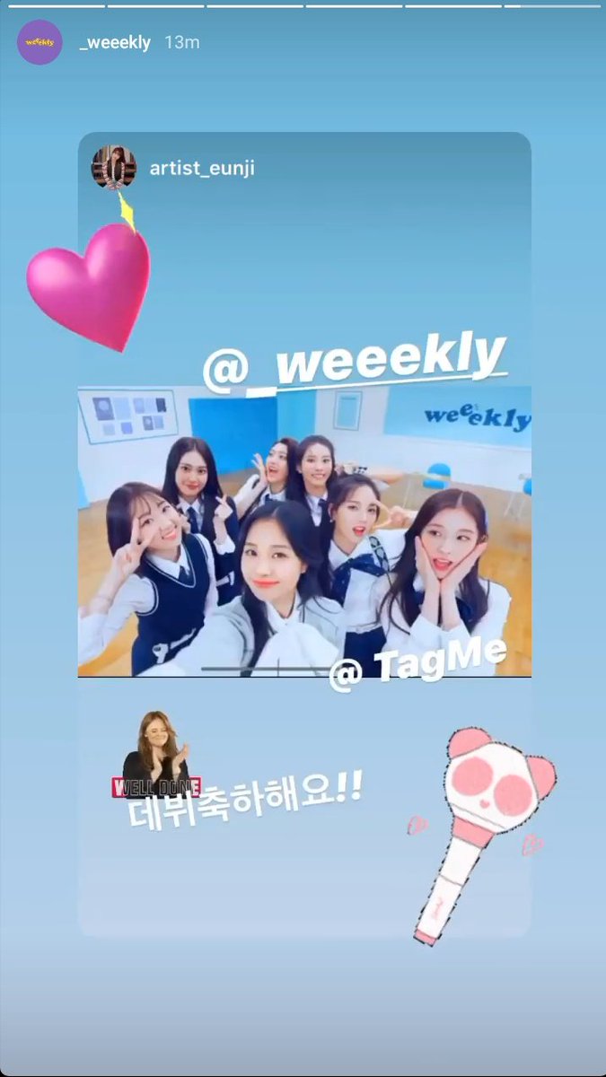 Weeekly_Global's tweet photo. Weeekly shared Apink's Jung Eunji's congratulatory message on their IG Story ❤️ #PlayMFam
#Weeekly #위클리 @_Weeekly
#We_are_Weeekly
#매일이_Weeekly_Day https://t.co/f07GDmwRvh