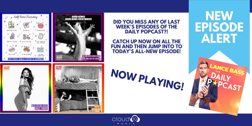 cloud10 (@cloud10podcasts) on Twitter photo Catch up on episodes from last week on <a href="/thedailypopcast/">thedailypopcast</a> - and then jump into today’s all new episode!
Listen.cloud10.fm/dailypopcast_tw
<a href="/LanceBass/">:)</a> <a href="/jesskeenerr/">Jess.</a> @LiseeD <a href="/MichaelTurchin/">Michael Turchin</a> Catch up on episodes from last week on <a href="/thedailypopcast/">thedailypopcast</a> - and then jump into today’s all new episode!
Listen.cloud10.fm/dailypopcast_tw
<a href="/LanceBass/">:)</a> <a href="/jesskeenerr/">Jess.</a> @LiseeD <a href="/MichaelTurchin/">Michael Turchin</a>
