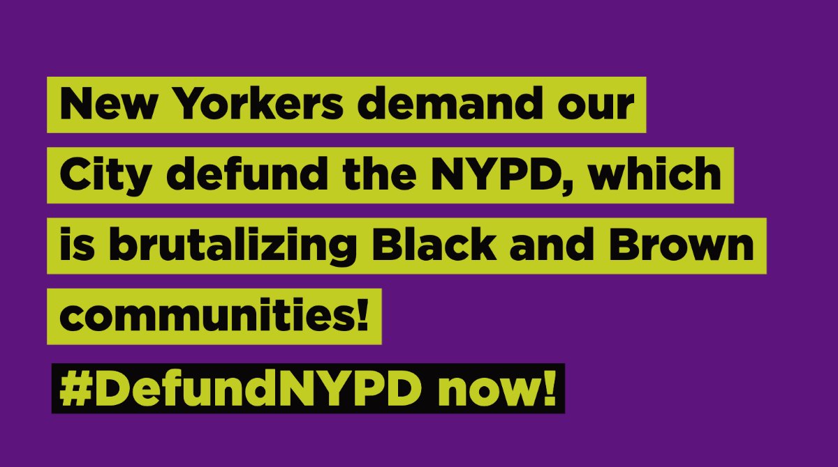 zeitzzy's tweet photo. The NYPD is killing and brutalizing us. NYC must significantly reduce the NYPD budget and re-direct funds to vital education, housing, and human services that keep our communities safe &amp; healthy.
 
@CoreyinNYC, will you commit to #DefundNYPD? https://t.co/4NWXC443uq
