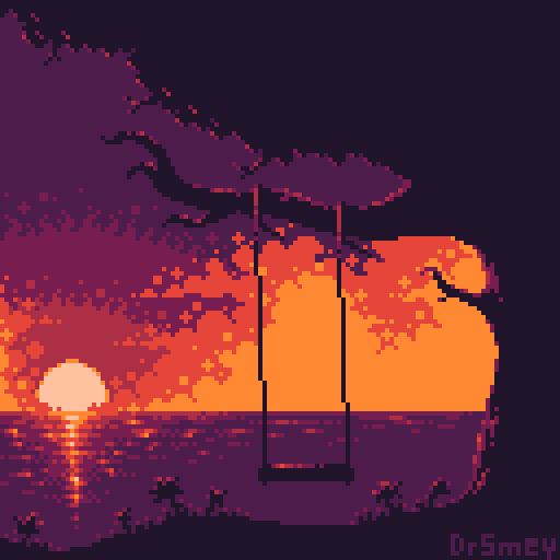 A tree at sunset (OC) 32x32 : r/PixelArt