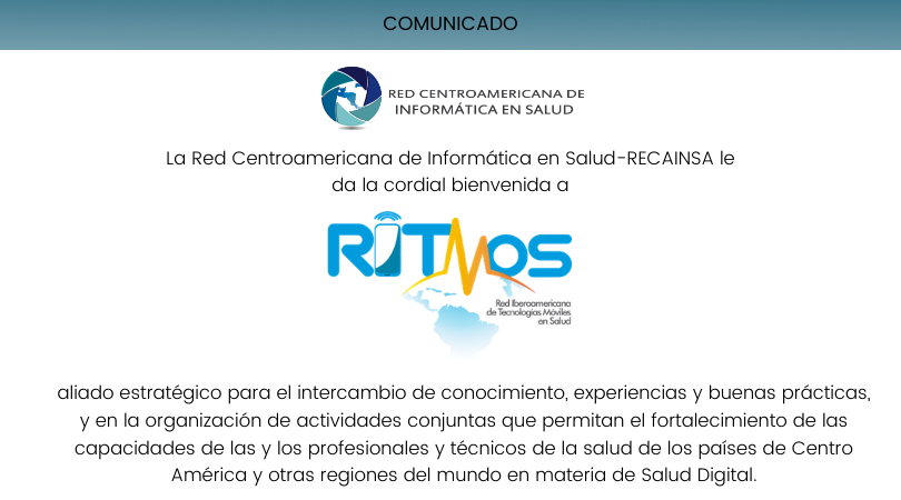 RECAINSAnetwork's tweet photo. Comunicado oficial sobre la alianza estratégica entre #RITMOS y la @RECAINSAnetwork
#SaludDigital #DigitalHealth #RITMOS #RECAINSA #Networking #Network #Alianzas #SaludDigitalGlobal #SaludDigitalLATAM #TransformacionDigital #digitaltransformation #NoN #NetworkingTheNetworks https://t.co/A9V1KDx2bt